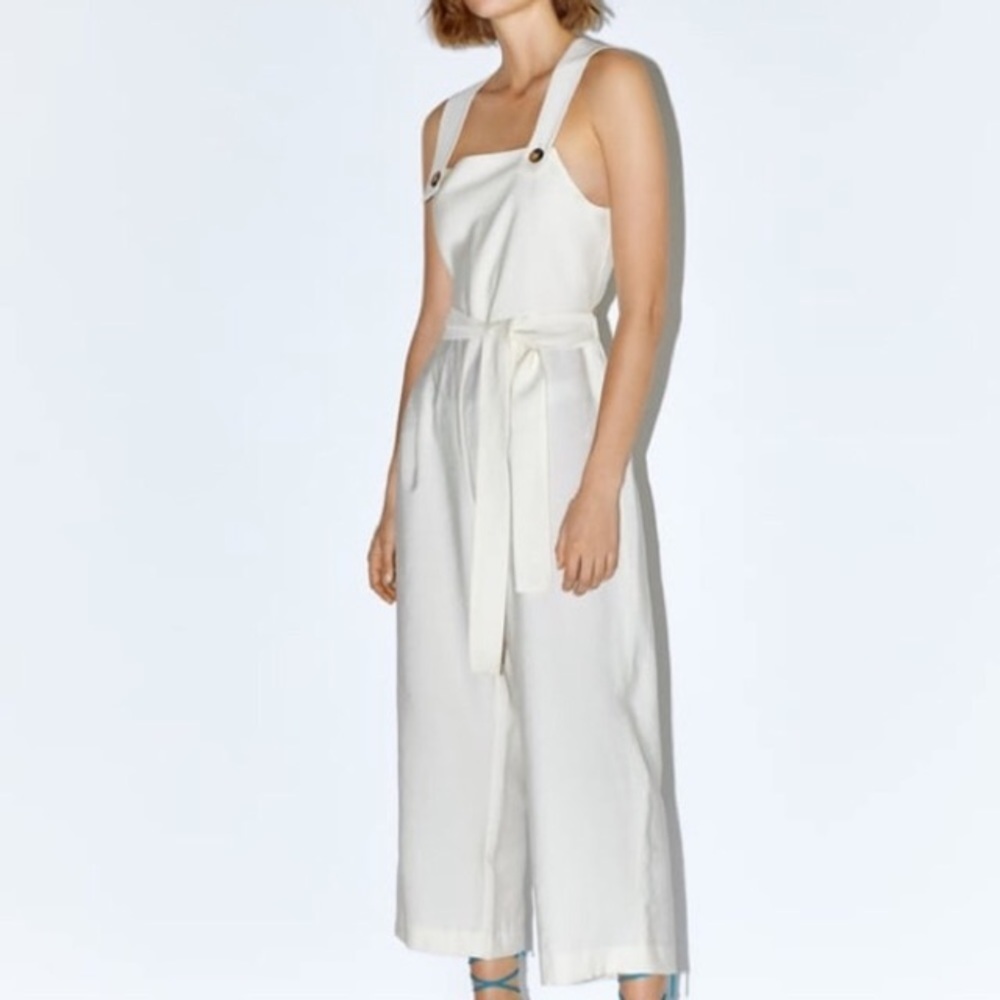 Zara Strappy Summer Vacation Wide Leg Jumpsuit